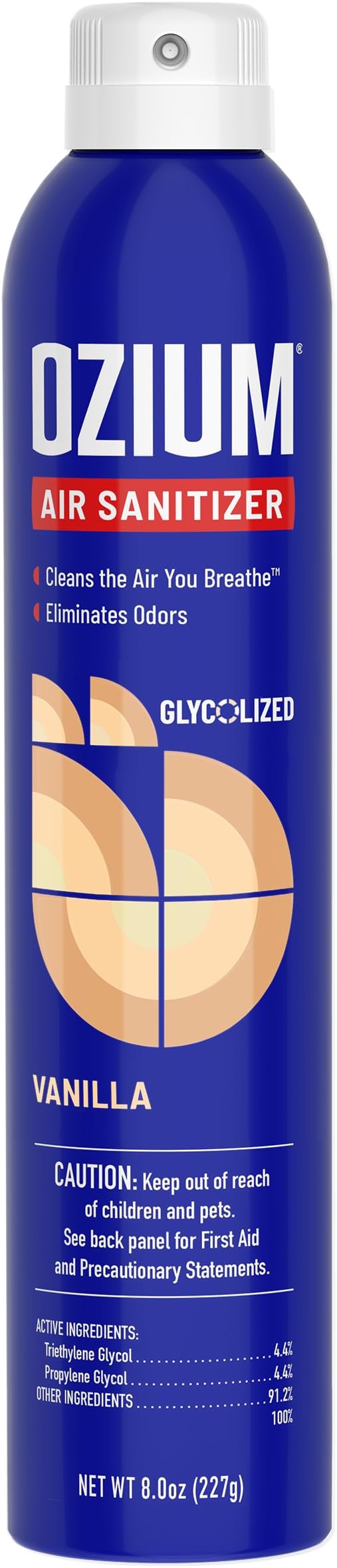Ozium 8 Oz. Air Sanitizer & Odor Eliminator for Homes, Cars, Offices and More, Vanilla Scent, Pack of 1