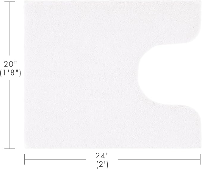 Madison Park Signature Marshmallow Bathroom Rug Non Slip, Luxrurious Plush Bath Mat, Absorbent, Quick Dry, Spa Design Bath Room Décor, 20x24, White