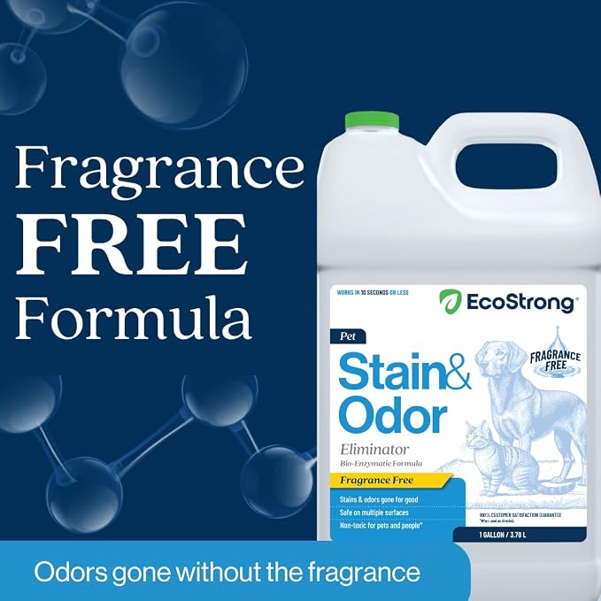 Eco Strong Pet Stain and Odor Remover - Cat Urine Enzyme Cleaner, Urine Destroyer for Dogs, Pet Urine Enzyme Cleaner [All New Fragrance Free] - 160oz Bundle