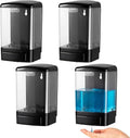 Hushee 4 Pcs Plastic Wall Mounted Soap Dispenser Commercial Manual Soap Containers Wall Dispenser for Kitchen Shower Hotel Liquid Shampoo Gel Chamber(33.8 oz 1000 ml,Clear)
