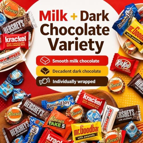 Chocolate Assorted Bulk Candy - 2 LB Chocolate Candy Variety Pack - Bulk Milk & Dark Chocolates Candies - BulkCandy Mix for CandyBags - Chocolates Variety Pack 2lb - Choco Candies