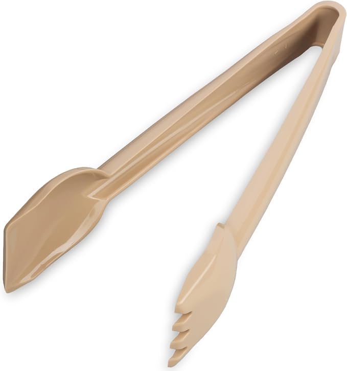 Carlisle FoodService Products 460606 Carly Salad Tong, 6" Salad Tong, Beige (12 Pack)