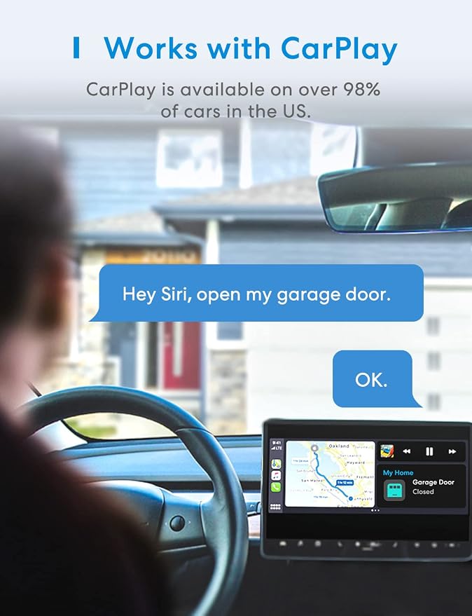 Smart Garage Door Opener Remote, Apple Homekit Support | Work with Alexa, Siri, Google Assistant, SmartThings, Multiple Notification Modes, No Hub Needed,White