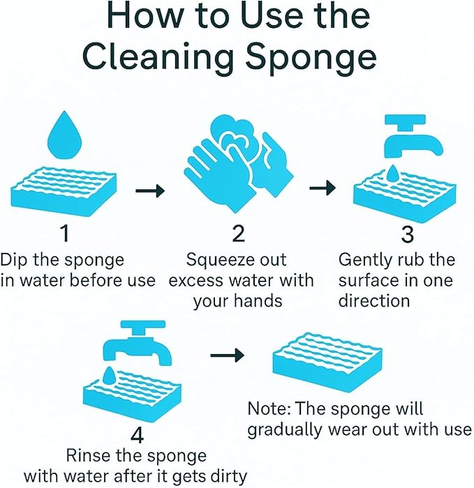Magic Eraser Cleaning Sponge | Pack of 4 | Chemical-Free, Multi-Purpose Wipe for Effortless Cleaning of Kitchen, Bathroom, Walls, Shoes & More – Tough on Stains, Gentle on Surfaces (ASR)