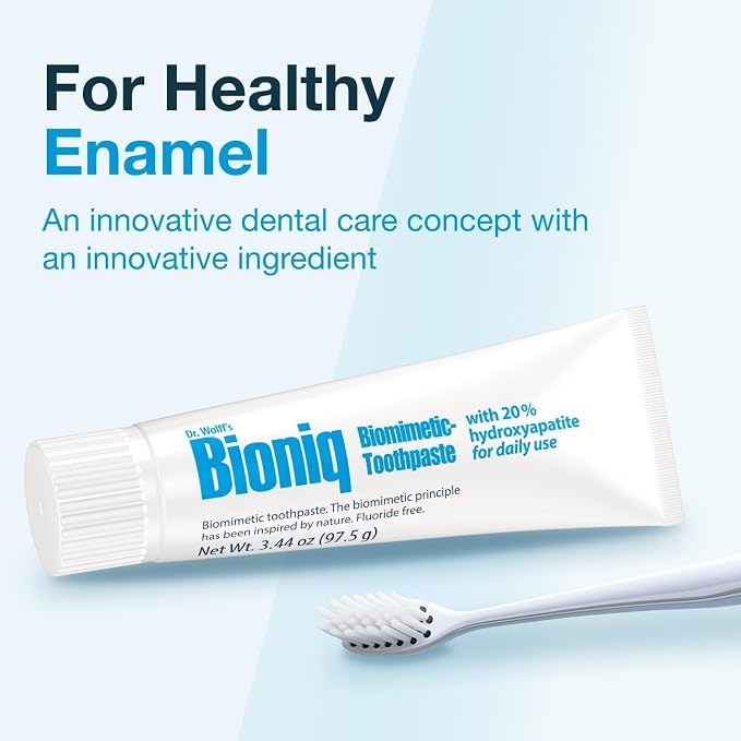 Bioniq Classic 20% Hydroxyapatite Toothpaste 3.44 Oz | bioHAP and Fluoride Free Toothpaste for Daily Use, Clinically Tested, Expert for Enamel and Gum Care, 3.44 Oz 3 Pack