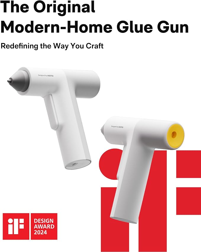 HOTO Cordless Auto Dispensing Glue Gun, Easyflow Hot Glue Gun with 40 Glue Sticks, 30s Fast Heating, 3000mAh USB-C Rechargeable, Anti-Scald & Anti-Drip, Ideal for DIY Crafts, Home Repairs & Decoration