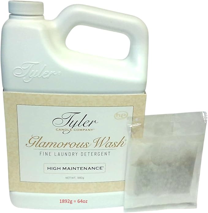 Tyler Candle Company Laundry Detergent - High Maintenance 64 Fl oz/with Dryer Sachet Single Pouch xL