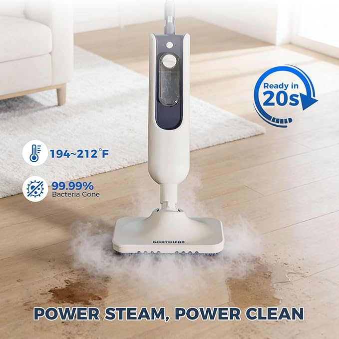 GOATCLEAN® 11-in-1 Steam Mop, 212°F Powerful Handheld Steam Cleaner for Home, Multi-Purpose Floor Steamer for Hardwood Floors, Tile, Carpet & Wall, Chemical-Free Cleaning with 22.9FT Cord