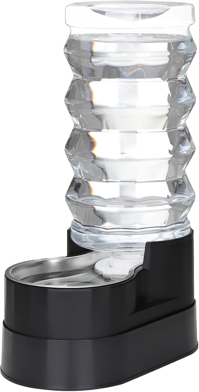 RIZZARI 9L Elevated Dog Water Dispenser: Filtered Gravity Waterer | Stainless Steel Bowl /Gravity Fed/No Power Needed/ Anti-Spill Base/Senior Dogs & Large Breeds/Indoor/Outdoor
