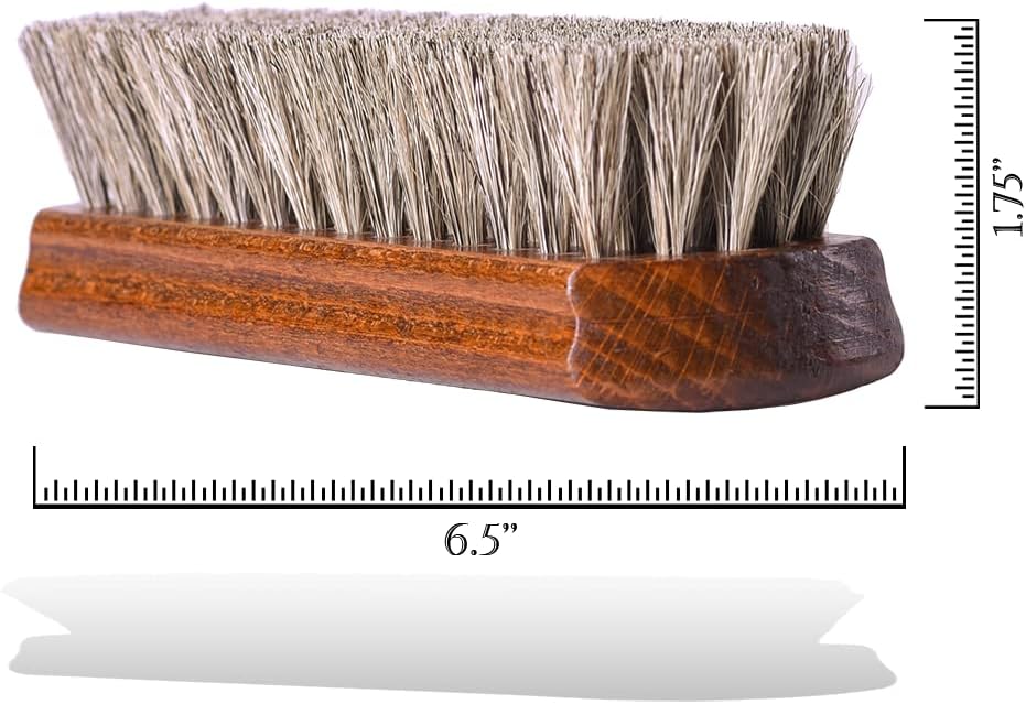 Shoe Care Kit – 6 Piece Set with Horsehair Brushes, Applicators & Cotton Cloth – Leather Shoe Cleaning & Polishing Kit – Made in Germany