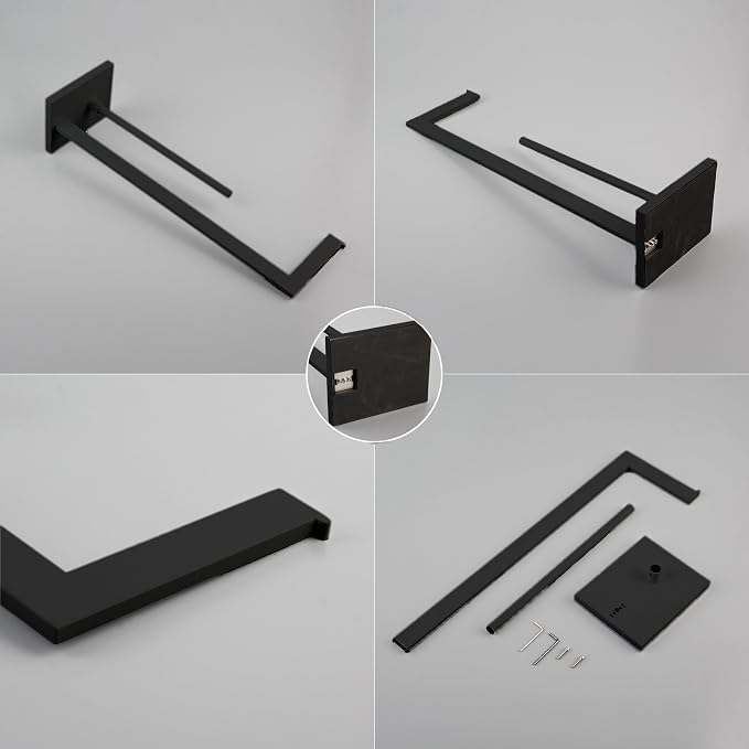 GERZWY SUS 304 Stainless Steel Toilet Paper Holder, Free Standing Lavatory Pedestal Toilet Paper Stand with Reserve, Matte Black DZY004-BK