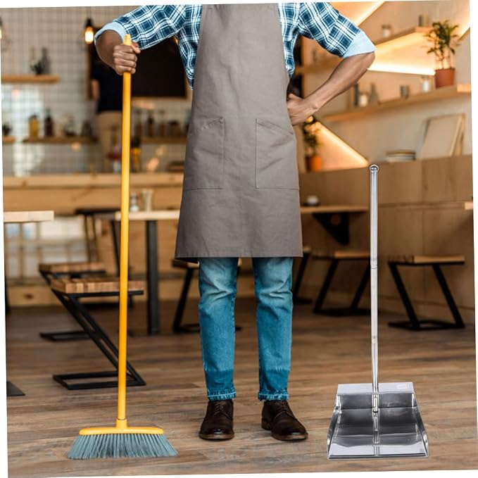 COLLBATH 1set Broom and Dustpan Kit Long Handle Lightweight Floor Cleaning Tools for Home and Office No Bend Design for Efficient Sweeping and Dust Collection