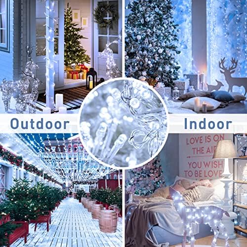 JMEXSUSS 800 LED White Christmas String Outdoor Lights Plug in