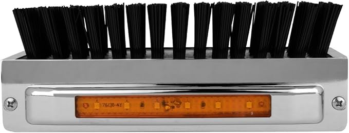 GG Grand General Chrome Aluminum 7-1/2" (L) x 2-5/8" (H) x 3" (D) Boot Caddies, Black Brush w/Amber/Amber LED