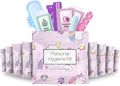 Menstrual Kit All-in-One 10 Pack | Convenience on The Go | Period Kit Pack for Travelling, Tweens & Teenager | Individually Wrapped Feminine Hygiene Product (Rainbows and Unicorns)