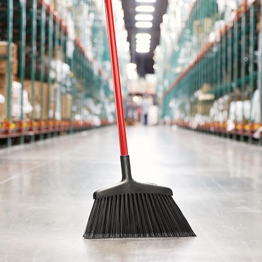 Libman Commercial 997 Wide Commercial Angle Broom, 55" Length, 15" Width, Black/Red, ‎Steel, Plastic/Synthetic Fibers, (Pack of 6)