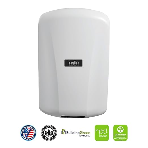 ThinAir Hand Dryer, Excel Dryer TA-ABS-110V, Commercial Hand Dryer, Automatic Hand Drying, ADA Compliant Hand Dryer 110-120 Volt