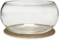 12" Large Round Glass Lotus Bowl Planter with Rattan Mat | Clear Indoor Hydroponic for Aquatic Plants, Bonsai & Lotus Flowers, Decorative Terrarium Bowl Vase, Fish Tank
