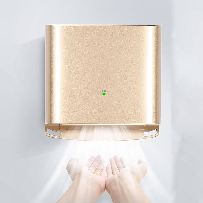 Compact Hand Dryer, Electric Hand Dryer, High Speed Automatic Hand Dryer, Commercial or Household, Toilet Hand Dryer.Abs Housing.1250w,Gold