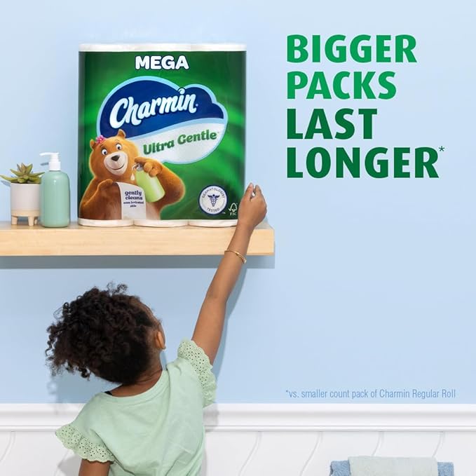 Charmin Ultra Gentle Toilet Paper, 9 Mega Rolls, 231 Sheets Per Roll