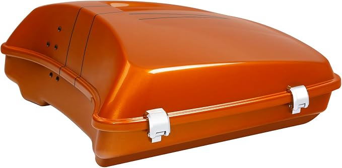 5.5" Razor Motorcycle Trunk W/Latch Key Fit For Harley 2014-2025 Touring CVO Road King Street Glide Electra Glide Ultra Limited Pack Amber Shiskey W/Black Line