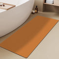TYUU Bathroom Mat Quick Dry, Bathroom Rugs Non Slip Washable Thin Absorbent Bath Mat Fits Under Door Bathroom Floor Mat Perfect for Bath, Shower, or Sink 17"x59" Orange