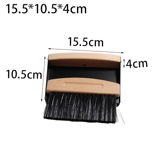 Mini Dustpan Set, Broom Dustpan Combo Wooden Handle, Black PET bristles(Black Pet Bristles)