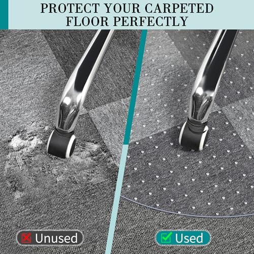 BesWin Office Chair Mat for Carpet, 36'' x 36'' Round, Heavy Duty