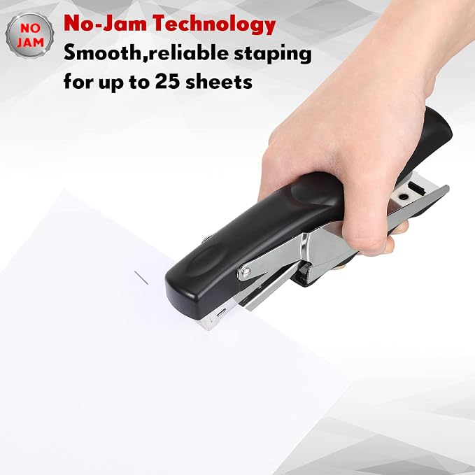 Yexiya Heavy Duty Plier Stapler Heavy Duty Office Hand Held Stapler Effortless 50 Sheet Capacity Desk Good for Stapling Home Warehouse School, Black(6 Pcs)