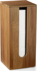 OUTNILI Freestanding Toilet Paper Holder Stand with Lid, Acacia Wood Bathroom Storage Organizer, Rustic Farmhouse Toilet Paper Holder for Floor, Holds 3 Extra Large Rolls