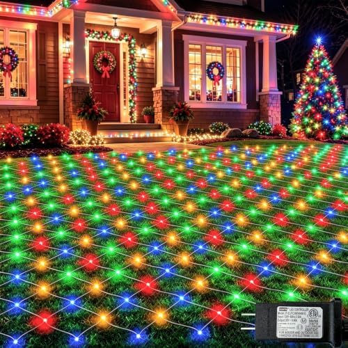 400LED Net Lights Outdoor, 13ft x 13ft Large Christmas Net Lights 8 Modes
