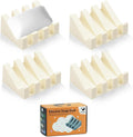 Self Draining Soap Dish Holder,Silicone Soap Dish,for Bathroom,Kitchen, Sponges，Can Extend Soap Life，Keep Soap Bars Dry and Easy Cleaning (N-Cream White,4-Pack)