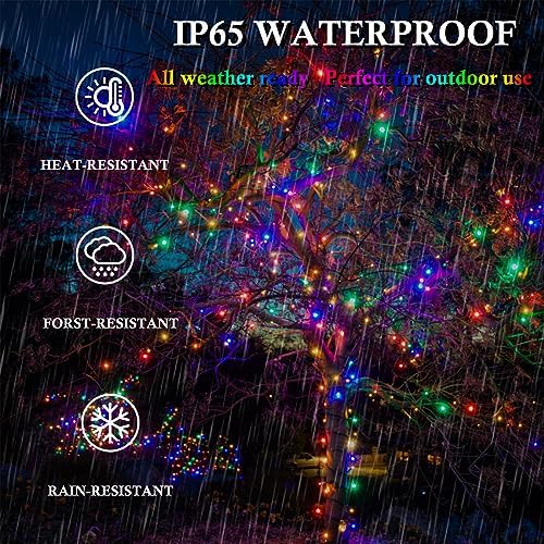 Solar String Lights Outdoor 2Pack 500LED 180FT Christmas Lights Multicolor
