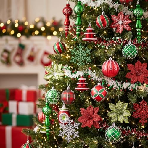 Valery Madelyn 50ct Christmas Ball Ornaments Tree Decorations Set