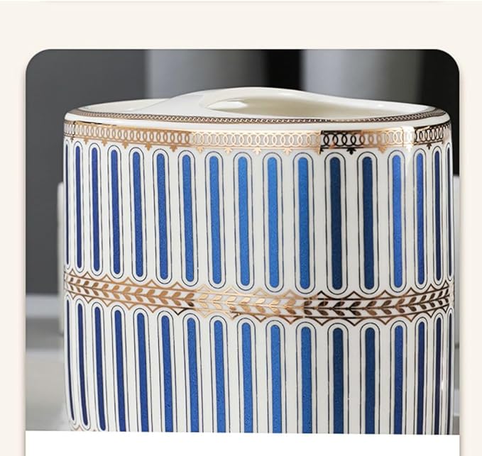 Toothbrush Rack Countertop Ceramic Toothbrush Box Bathroom Counter Storage Box Blue Toothpaste Box Can Hold Toothpaste Toothbrush and Comb Bathroom Toothbrush Holder(A), S11.3cm