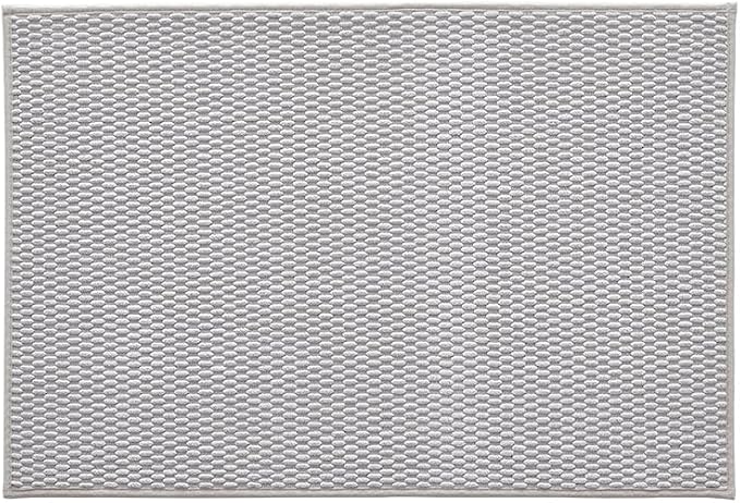 TYUU Bathroom Rugs Non Slip Washable, Super Absorbent Thin Bath Mat Quick Dry Low Pile Bathroom Rug, Light Grey 24"x36"