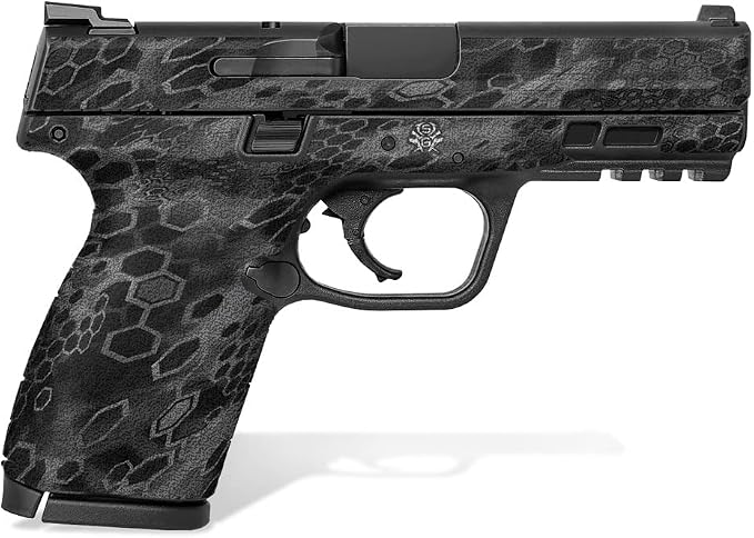 Textured Vinyl Decal Skin Kit for Smith & Wesson M&P M2.0 9mm/.40 4" Compact (Cryptic Camo - Black)