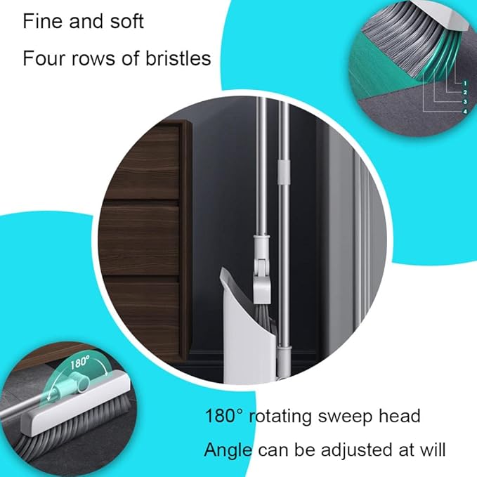 Broom and Dustpan Set,Kitchen Broom,Broom and Dustpan Set Heavy Duty,Cheap Broom,Folding Broom,Broom Set-Applicable to Bedroom, Living Room, Office, Study, Classroom, Bathroom, Dining Room。
