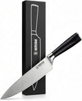 Chef Knife, 8 Inch High Carbon Stainless Steel Sharp Kitchen Knife with Ergonomic Pakkawood,Gift Box for Family & Restaurants 8-Inch Chef Knife, High-Carbon Stainless Steel Kitchen Knife