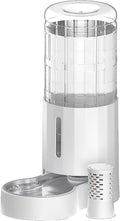 CZPET 2.5 Gallon Dog Water Bowl Dispenser with Filter (9.5L,White) | With Stainless Steel Bowl Gravity Waterer, Large Capacity and Drinking Area Noise-Free for Pets
