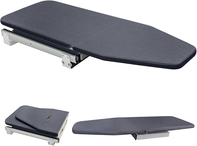 Retractable Foldable Ironing Board, 180° Swivel | Pull Out Ironing Board Closet Sliding Out Space Saving with Removable Heat Resistant Ironing Board Cover