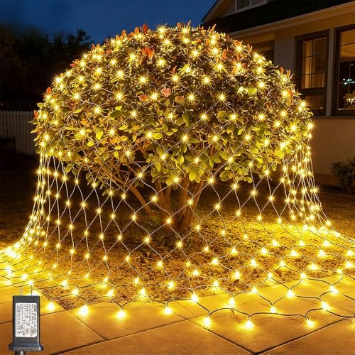 LitHome 14.8FT x 5FT Christmas Net Lights Outdoor Mesh Lights Connectable