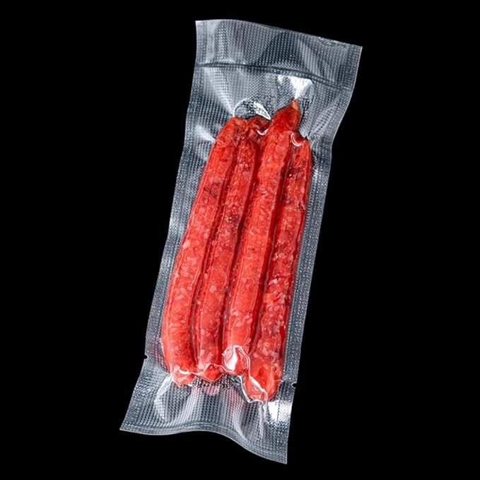 100 Pack Clear Embossed Vacuum Bags for Food Saver 2.36x9.84 inch | Flat Open Top Packets, Heat Seal Tear Notch Pouches, Vacuum Sealer Sacks, Jerky Sticks Food Storage, Freezer Safe