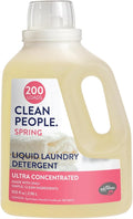 The Clean People Liquid Laundry Detergent - Recyclable Packaging, Stain Fighting - Ultra Concentrated, Laundry Soap - Spring Scent, 200 Loads