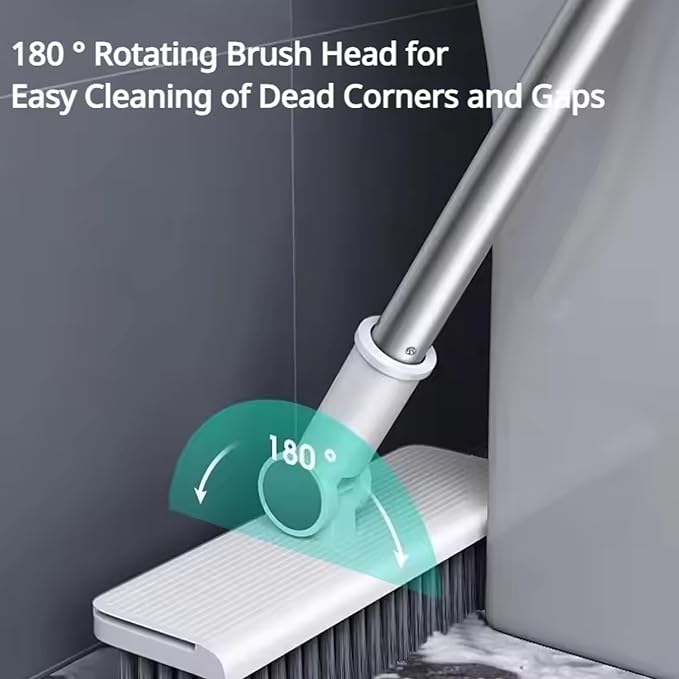 3-in-1 Foldable Rotating Broom with Dustpan Combo Set Long Handle for Home Office School Dorm