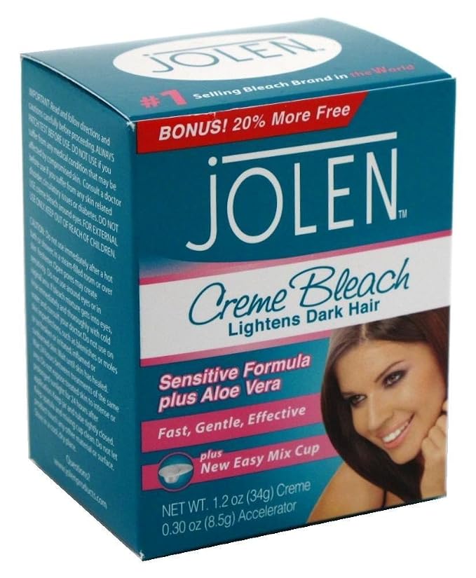Jolen Creme Bleach Sensitive Formula Plus Aloe Vera 1oz.(pack of 6)