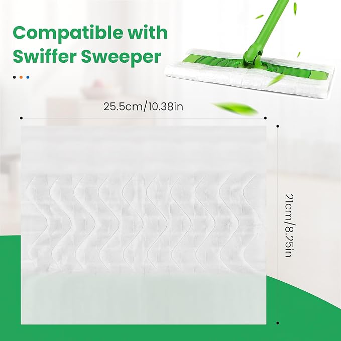 Pure Realm 60 Count for Swiffer Dry Cloths Compatible with Swiffer Sweeper& Mop Deluxe 2-in-1 Floor Mopping and Limited Edition Pink Wicked, Cleaning Dust and Hair, for Swiffer Dry Sweeping Cloths