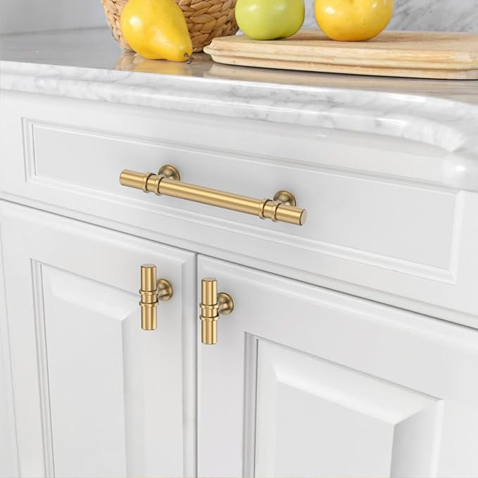 Asidrama 10 Pack 3.75 Inch(96mm) Champagne Bronze Kitchen Cabinet Handles, Cabinet Pulls Kitchen Cabinet Hardware Cupboard Handles Drawer Pulls