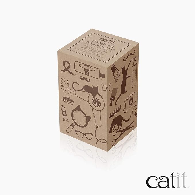 Catit Senses 2.0 Short Hair Cat Grooming Kit,White, 6 Piece Set