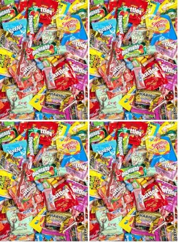 Candy Variety Pack - Assorted Candy Party Mix - 4 LB Bag - Sweets Assortment - Bulk Individually Wrapped - Pinata Candies - Mixed Candies - Queen Jax - Deluxe Mix - July 4th (Pack of 4)